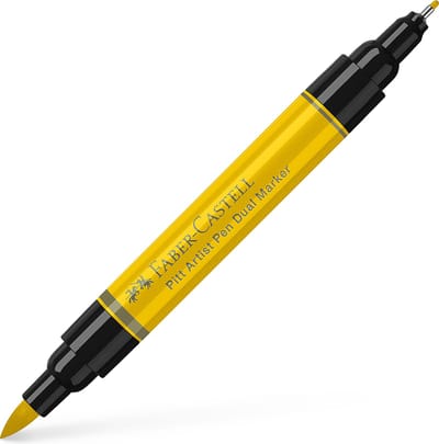 Faber-Castell tekenstift - Pitt Artist Pen - duo marker - 107 cadmiumgeel geel - FC-162107