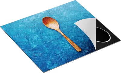 Chefcare Inductie Beschermer Lepel op Blauwe Marmer - 60x50 cm - Afdekplaat Inductie - Kookplaat Beschermer - Inductie Mat