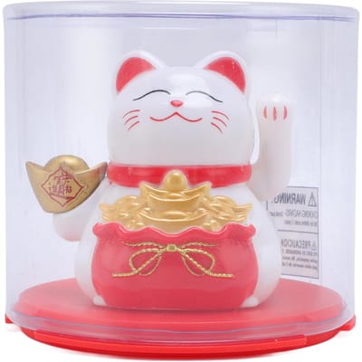 Feng Shui Gelukskat Zonne-energie Zwaaiende Maneki Neko Decoratie Gelukskat Beeld voor Huis Winkel Auto