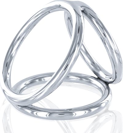 Black Label - Triple Cockring - RVS - Zilver - Maat M
