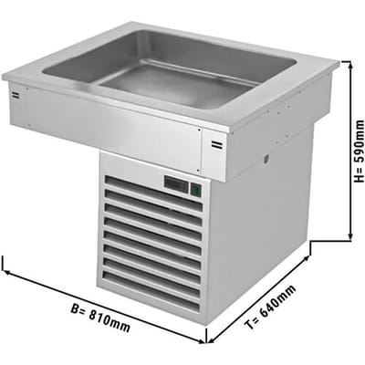 GGM Gastro Einbau Kühlwanne - 800mm - +2 bis +8 °C - 2x GN 1/1 - 190 Watt Zilver