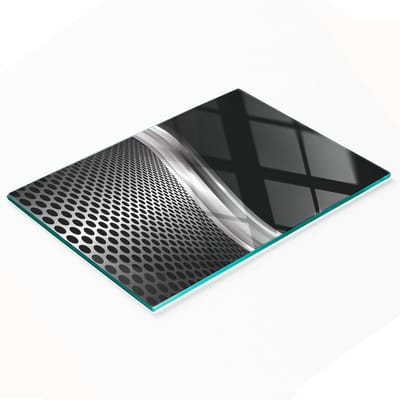 Decoratieve glazen snij- en serveerplank met textuur voor in de keuken, 80x52 cm