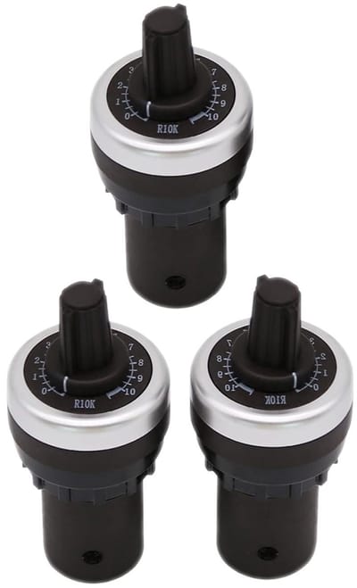 3-delige 10k Potentiometer voor Schakelbordmontage, Variabele Snelheid voor Frequentieomvormer en VFD