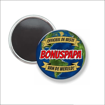Button Met Magneet 58 MM - Officieel De Beste Bonuspapa Van De Wereld - NIET VOOR KLEDING