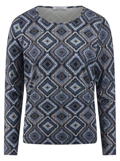 Shirt ronde hals Van Peter Hahn blauw