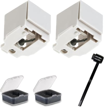 2-Pack Vervangende Naald met Diamantpunt voor Draaitafels - Inclusief Pincet & Borstel