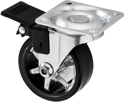 Design meubelwiel SHIFT-Ø 50 mm zwart met rem, belastbaar tot 35 kg, hoogte 64 mm Zwenkwiel van SOTECH