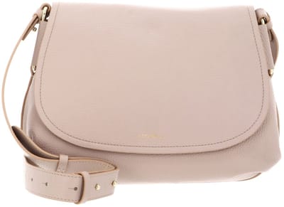 COCCINELLE Leren schoudertas Rebekka Handbag Grained Leather Rosette beige