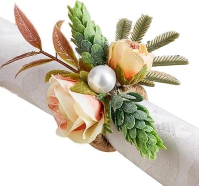 Bloem servetringen - Servethouders decoratief - Tafeldecoratie verfraaien - Gesimuleerd bloemontwerp - 94x8 cm - Multicolor
