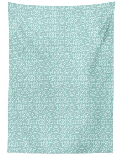 ABAKUHAUS tc_16910_140x240_de – Tafelkleed – Satijn Blauw-Wit – wasbaar