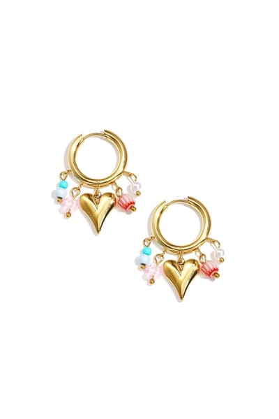 Oorbellen van roestvrij staal met een hartje, perfect voor Valentijnsdag en romantische momenten. Damessieraden.