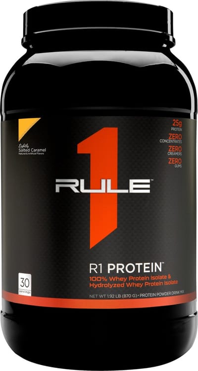 Rule1 R1 Protein Whey Isolate (2lbs) Salted Caramel - Eiwitten - Wei-eiwit isolaat