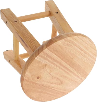Houten Kruk - Voetenbankje Opstapje - Schoenen Wisselen - Antislip Ontwerp - 25.5 cm - Kaki