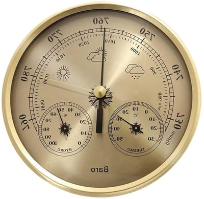 Weerstation Barometer - Luchtdruk meter - Buitenactiviteiten plannen - Draagbare vochtmeter - 13 cm display - Metaal