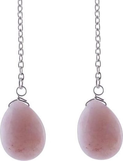 Behave - Lange oorbellen dames oudroze natuursteen - boho chic
