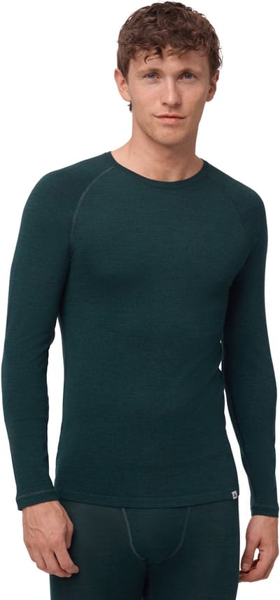 DANISH ENDURANCE Thermoshirt met Lange Mouwen voor Heren - van Merino Wol - Donkergroen - Maat 3XL