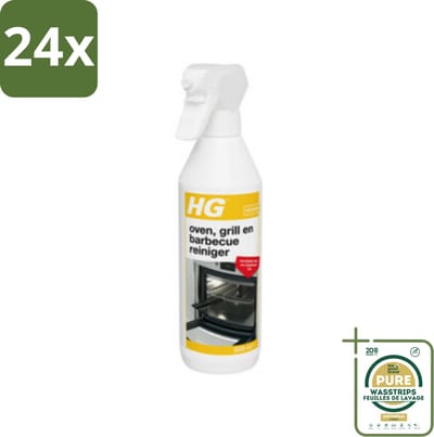HG Reiniger Oven - Grill & Barbecue 500 ml - Voordeelverpakking - 24 stuks - Barbecue reiniger - Vetverwijderaar