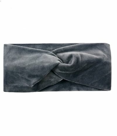 Haarsoires Haarband Twist 12cm – Effen Kleur – Velvet Stof – Grijs - Zachte Knoop Hoofdband - Haaraccessoire voor Dames & Meisjes