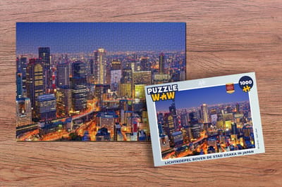 Puzzel Lichtkoepel boven de stad Osaka in Japan - Legpuzzel - Puzzel 1000 stukjes volwassenen