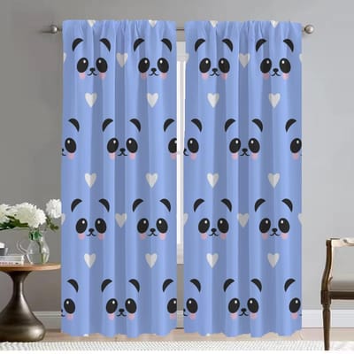 Gordijnen voor woonkamergordijnen voor thuisinterieur Gordijn Schattig Panda-patroon Scheidingsverduisterende gordijnen 2 stuks Shades Tule voor slaapkamer W50xH70cmx2pcs-CL gray