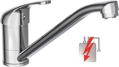 SCHÜTTE Ultra Keukenkraan voor Waterverwarmer met vrije Uitloop - lage Druk - Mengkraan - Lage, Draaibare Uitloop - Chroom