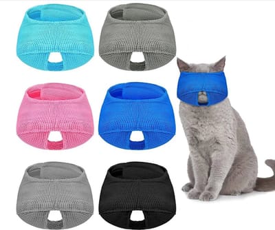 Ademend Kattenmuilkorf Maat L – Anti-Bijten en Kauwen – Huisdier Verzorgingsaccessoires – Badzak voor Kittens – Mondbeschermer voor Katten – Kleurrijke Kattenmondbeschermer, Kattenmuilkorf
