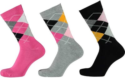 Apollo - 6-Pack - Geruite Modal Sokken - Zijdezacht - Vochtabsorberend - Heren / Dames - multi roze - 35-38 - 121461001