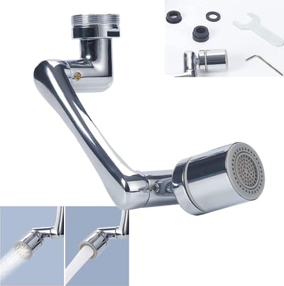 Kraanaccessoires 1440 graden draaibare multifunctionele verlengkraan met 2 sproeifuncties, kraanbevestiging Kraanverlenger, draaibare kraanbevestiging voor keuken badkamer