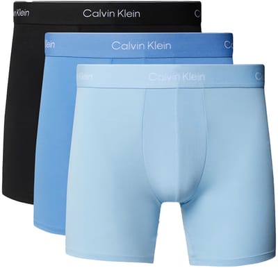 Calvin Klein 3-Pack Boxer Brief Heren Ondergoed - Zwart/Blauw/Blauw - Maat L