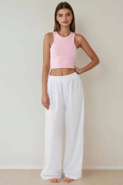 Hoge taille relaxte loungebroek