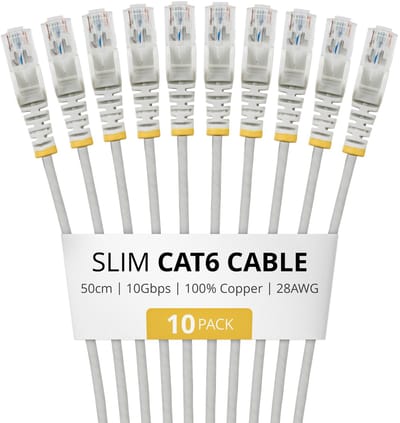 StarTech.com N6PAT50CMGRS10PK netwerkkabel Grijs 0,5 m Cat6 U/UTP (UTP)