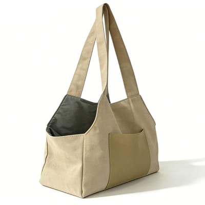 Sac à Main pour Chien Sac de Transport Souple en Nylon Sac à Main de Transport Sac pour Chiots de Shopping Voyage Pliable Léger Sac pour Chiots Beige beige