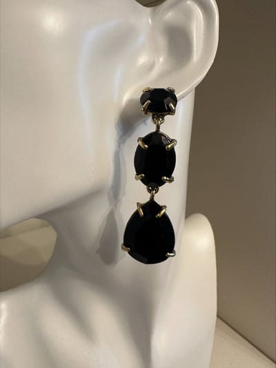Zwarte decor oorbellen | Make up | Parfum | Moederdag | Verjaardagscadeau| Cadeautje| Valentijnsdag| Kado | sieraden | vaderdag | oorbellen | oorsieraden