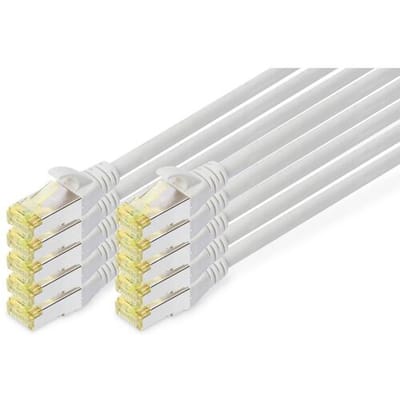 Digitus DK-1644-A-005-10 RJ45 Netwerkkabel, patchkabel CAT 6A S/FTP 0.50 m Grijs 10 stuk(s)