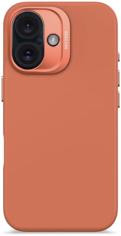 DECODED Siliconen Hoesje Geschikt voor iPhone 16 - Premium Soft-Touch Materiaal - Antibacteriële Coating - Geschikt voor MagSafe - Sand Stone Roze