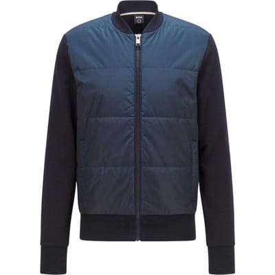 Boss Heren Skiles Gewatteerde Hybrid Jas (Marineblauw)