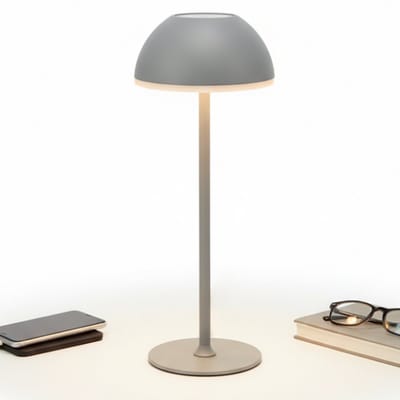 Lomera Dimbare Tafellamp - Metalen Tafellamp - USB Oplaadbaar - LED Warm Wit - 3 Kleur Modes - Lithium-Ion Batterij - Usb-C Kabel Inbegrepen - Compacte Tafellamp - Grijze Lamp - Moderne Tafellamp E Lamp - Draagbare Lamp