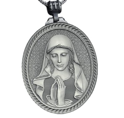 Ketting met hanger Maria zilverkleur