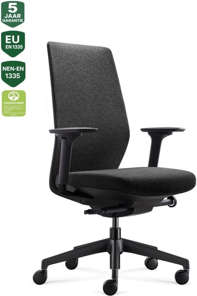 BENS 861-Synchro-3 Grijs - Ergonomische Bureaustoel - Bureaustoel voor volwassenen - Kantoorstoel - Luxe Donati Synchro Tenchen mechaniek - GREENGUARD GOLD - NEN-EN1335 & ARBO normen