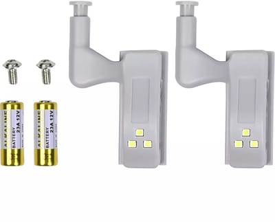Benson Automatische LED kastverlichting - 2 stuks - Grijs - ABS materiaal - 3 LED per scharnier