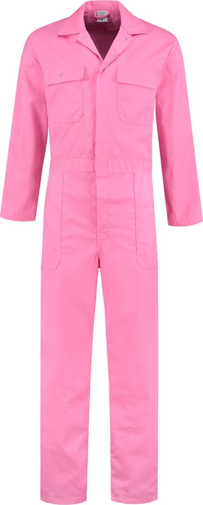 Top Rock Overall OVPK6535-007 drukknoop poly/katoen - Roze - 44 - werken / verkleden / carnaval