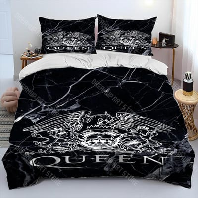 Freddie Mercury Queen-Rockband Dekbedovertrek Beddengoedset, Dekbedovertrek Bedset Quiltovertrek Kussensloop, King Queen Size Beddengoedset 155x215cm