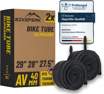 BikePeak 2x binnenband Kilimaharo MTB 29 inch AV autoventiel 40mm 40/62-584/635 - 2-pack fietsbinnenbanden voor mountainbike of gravel fiets