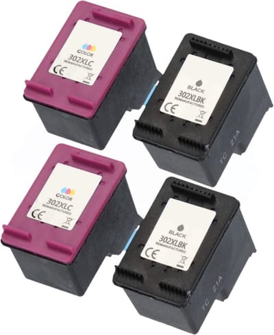 Huismerk geschikt voor HP 302XL Inktcartridges - 4 Inktpatronen - Geschikt voor OfficeJet 3830 - 4650 - Envy 4520 - 4525 - DeskJet 2130 - 3630 - 3638