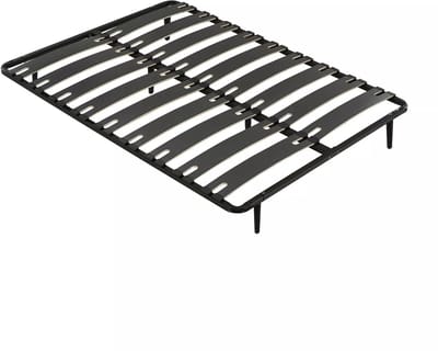 Vente-unique Lattenbodem 160 x 200 cm - 2 x 9 latten - Antislip - Met poten - Zwart - MONTIANO van YSMÉE