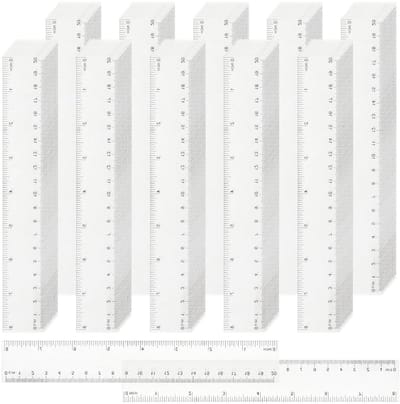 Plastic Linialen - Meetlat Set - Nauwkeurig Meten - Dubbele Schaal - 100 Stuks - Transparant