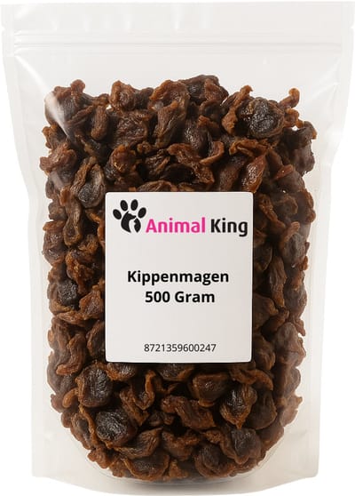 Animalking Kippenmagen 500 Gram Hond - Hondensnacks Gedroogd - Hondensnack voor Elke Levensfase