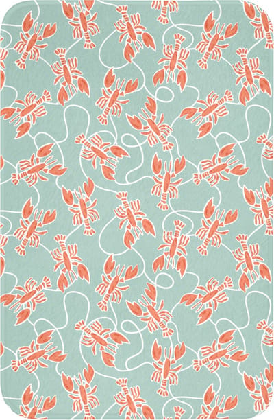 WC mat 40x60 cm - Antislip - Kreeft - Groen - Patroon - Toiletmat - Vloermat - Douchemat - Toilet tapijt - Toiletmatten