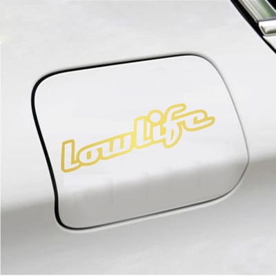 Bumpersticker - Lowlife - 6,3 X 22,1 - Goud