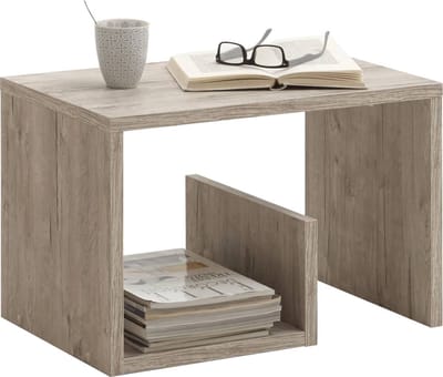 Bijzettafel Quinn Zandeiken - Rechthoek - 59x36cm - Hoogte 38 cm